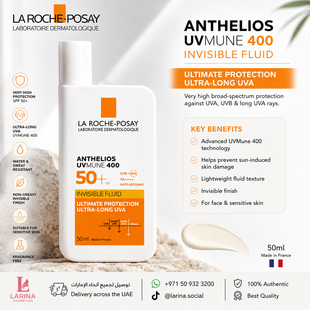 La Roche-Posay Anthelios UVMune 400 Invisible Fluid SPF 50+ Sunscreen 50ml